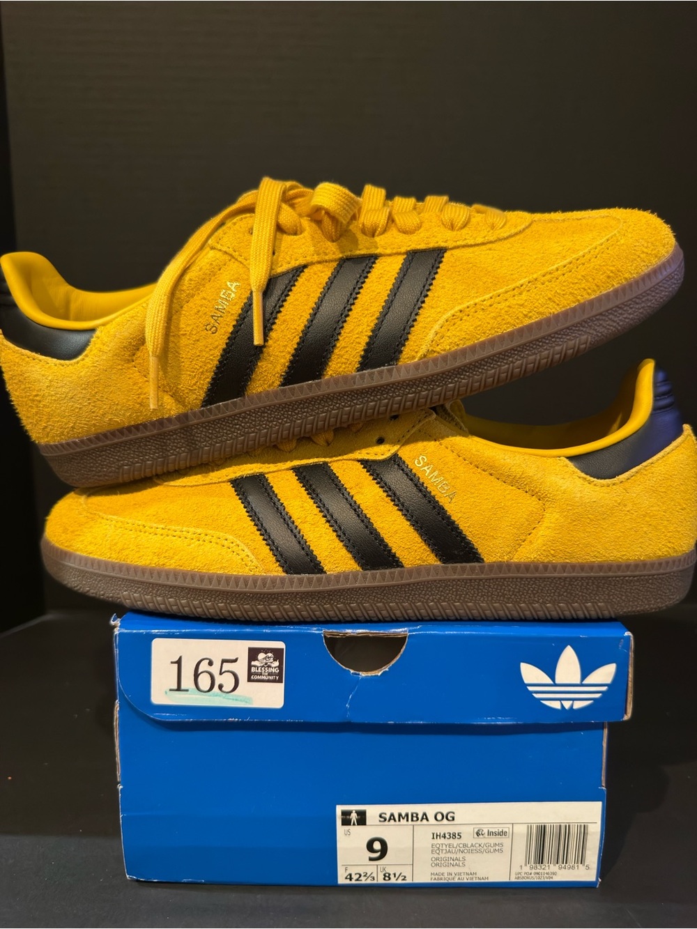 Adidas Samba OG Men’s Suede Sneaker - Yellow/Black 9M